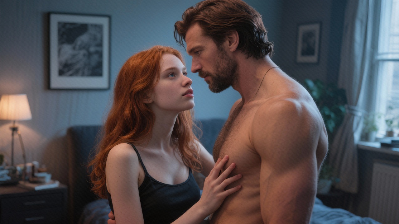 Auburn Hair Under Moonlight