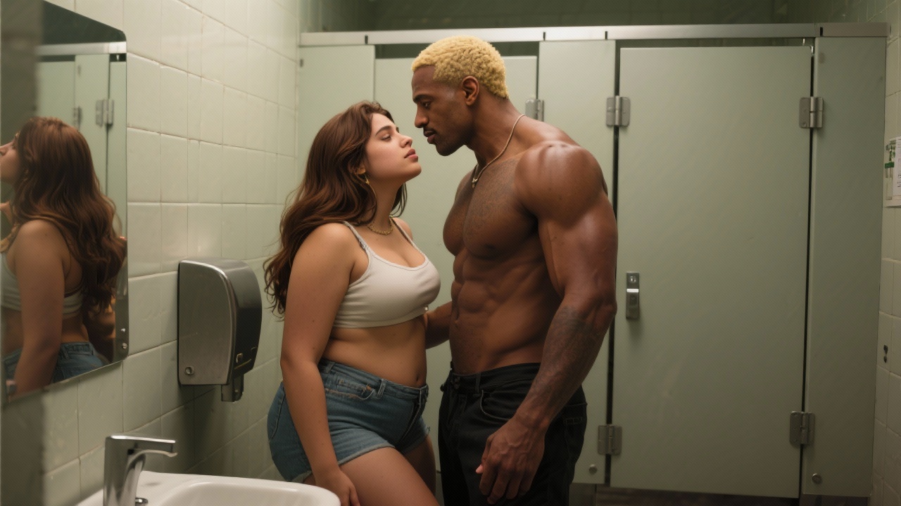 Midnight Frost on the Restroom Window