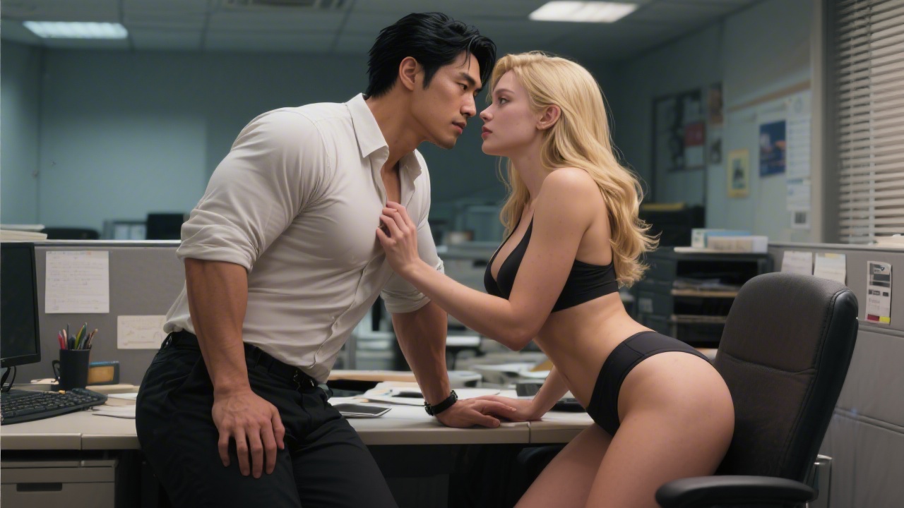 Moonlit Shadows on the Office Windowpane